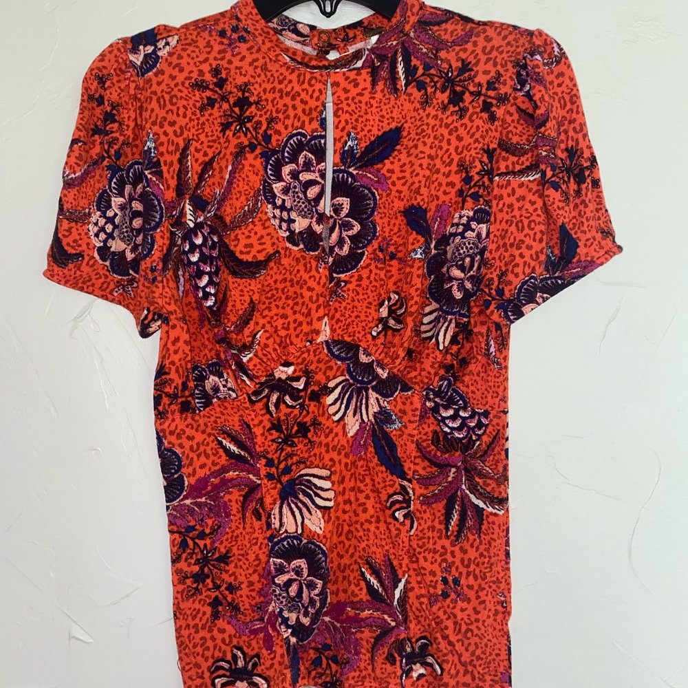 Free People Printed Blouse